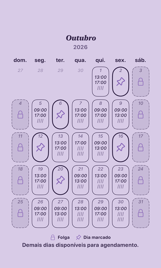 Calendario do Marquei com composicao escura